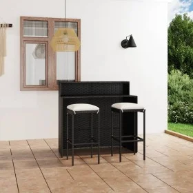 3-piece garden bar furniture set and black cushions by vidaXL, Garden sets - Ref: Foro24-3064873, Price: 262,50 €, Discount: %