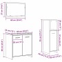 Conjunto de Muebles de Baño 3 pcs Roble Negro 60 x 33 x 60 cm