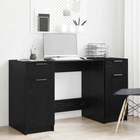 Escritorio Roble negro 133 x 50 x 75 cm Madera contrachapada Escritorio Roble negro 133 x 50 x 75 cm Madera contrachapada