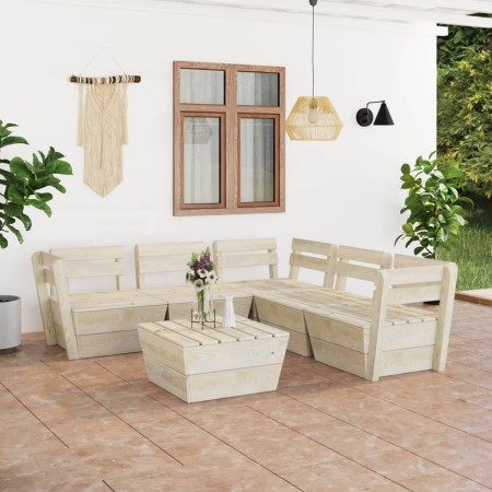 6 Stück imprägnierte Palettenmöbel aus Tannenholz für den Garten von vidaXL, Gartensets - Ref: Foro24-3063720, Preis: 373,15 ...