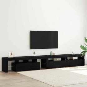Cabinetes de Televisión 3 pcs Roble negro 290 x 36.5 x 40 cm