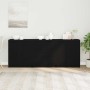 Aparador Roble Negro 180 x 30 x 70 cm Madera contrachapada