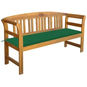 Banco de jardín con cojín madera maciza de acacia 157 cm de vidaXL, Bancos de jardín - Ref: Foro24-3064271, Precio: 179,88 €,...