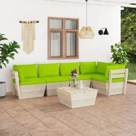 Gartenmöbel aus Paletten, 6-teilig, mit Kissen aus Fichtenholz. von vidaXL, Gartensets - Ref: Foro24-3063575, Preis: 465,74 €...