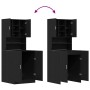 Armario para lavadora 2 pcs Roble negro 70.5 x 71.5 x 181.5 cm