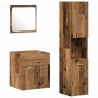 Conjunto de Muebles de Baño con puerta 3 pcs Madera Vieja