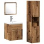 Conjunto de Muebles de Baño con puerta 3 pcs Madera Vieja