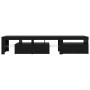 Muebles de TV 2 pcs con luces LED de roble negro y madera