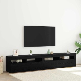 Gabinetes para TV 2 pcs Roble negro 210 x 35 x 40 cm