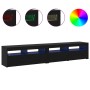Gabinetes para TV 2 pcs Roble negro 210 x 35 x 40 cm