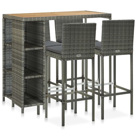 5-piece garden bar set and gray synthetic rattan cushions by vidaXL, Garden sets - Ref: Foro24-3064921, Price: 425,02 €, Disc...
