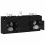 Vitrina 3 pcs Roble negro 60 x 30 x 70 cm Madera contrachapada
