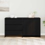 Vitrina 2 pcs Negro 70 x 41 x 75 cm Madera contrachapada
