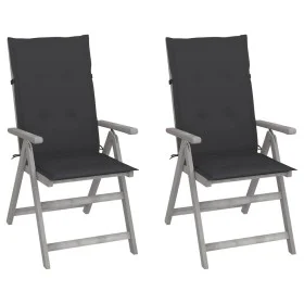 Liegende Gartenstühle, 2 Stück, Kissen aus massivem Akazienholz von vidaXL, Gartenstühle - Ref: Foro24-3064698, Preis: 149,05...