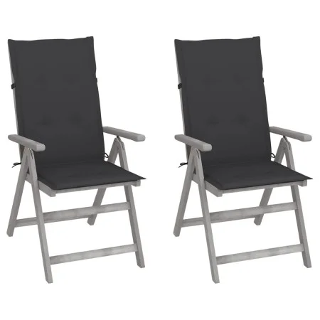 Liegende Gartenstühle, 2 Stück, Kissen aus massivem Akazienholz von vidaXL, Gartenstühle - Ref: Foro24-3064698, Preis: 159,94...