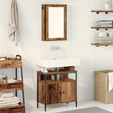 Juego de muebles de baño 2 pcs Marrón 60 x 30 x 60 cm