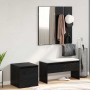 Conjunto de muebles de recibidor con cajón 3 pcs Roble negro