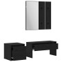 Conjunto de muebles de recibidor con cajón 3 pcs Roble negro