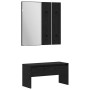 Conjunto de muebles de recibidor con cajón 3 pcs Roble negro