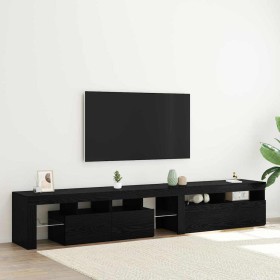 Cabinetes de Televisión 2 pcs Roble negro 290 x 36.5 x 40 cm