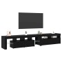 Cabinetes de Televisión 2 pcs Roble negro 290 x 36.5 x 40 cm