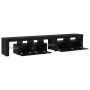 Cabinetes de Televisión 2 pcs Roble negro 290 x 36.5 x 40 cm