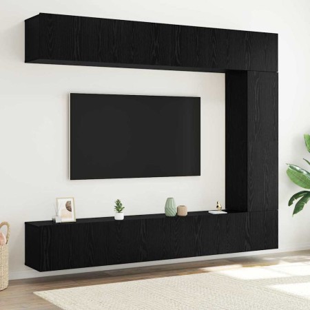Conjunto de mueble de TV 5 pcs Roble negro 100 x 30 x 30 cm