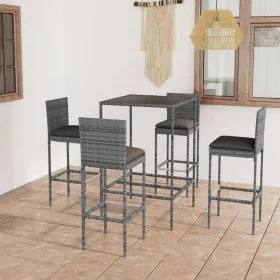 Garden table and high stools 5 pieces gray synthetic rattan by vidaXL, Garden sets - Ref: Foro24-3064831, Price: 357,07 €, Di...