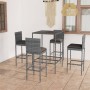 Garden table and high stools 5 pieces gray synthetic rattan by vidaXL, Garden sets - Ref: Foro24-3064831, Price: 364,69 €, Di...