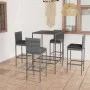 Garden table and high stools 5 pieces gray synthetic rattan by vidaXL, Garden sets - Ref: Foro24-3064831, Price: 357,07 €, Di...