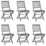 Folding garden chairs 6 pcs solid acacia wood cushions by vidaXL, Garden chairs - Ref: Foro24-3065435, Price: 327,29 €, Disco...