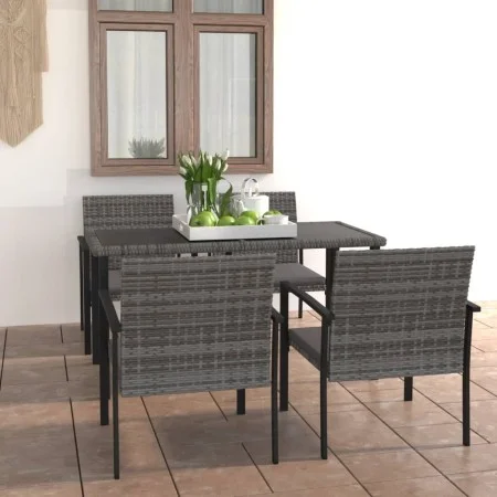 5-Piece Gray Synthetic Rattan Garden Dining Set by vidaXL, Garden sets - Ref: Foro24-3065713, Price: 306,82 €, Discount: %