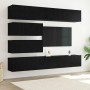 Conjunto de mueble de TV 10 pcs Roble negro 100 x 30 x 30 cm