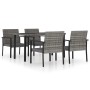 Juego de comedor para jardín 5 piezas ratán sintético gris de vidaXL, Conjuntos de jardín - Ref: Foro24-3065713, Precio: 311,...