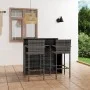 Set de muebles de bar de jardín 3 piezas gris de vidaXL, Conjuntos de jardín - Ref: Foro24-3064887, Precio: 330,71 €, Descuen...