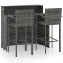 Set de muebles de bar de jardín 3 piezas gris de vidaXL, Conjuntos de jardín - Ref: Foro24-3064887, Precio: 330,71 €, Descuen...