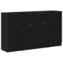 Vitrina 3 pcs Roble negro 121 x 30 x 70 cm Madera contrachapada