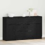 Vitrina 3 pcs Roble negro 121 x 30 x 70 cm Madera contrachapada