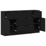 Vitrina 3 pcs Roble negro 121 x 30 x 70 cm Madera contrachapada