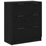 Vitrina 3 pcs Roble negro 121 x 30 x 70 cm Madera contrachapada