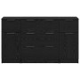 Vitrina 3 pcs Roble negro 121 x 30 x 70 cm Madera contrachapada