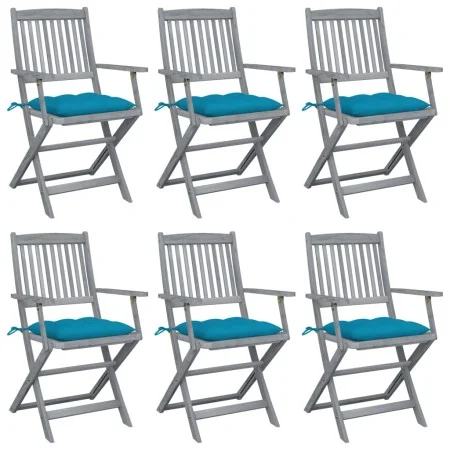 Klappbare Gartenstühle 6 Stück Kissen massives Akazienholz von vidaXL, Gartenstühle - Ref: Foro24-3065426, Preis: 290,88 €, R...