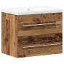 Gabinete de lavabo con recipiente con cajón 2 pcs Madera Vieja