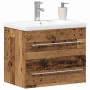 Gabinete de lavabo con recipiente con cajón 2 pcs Madera Vieja