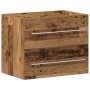 Gabinete de lavabo con recipiente con cajón 2 pcs Madera Vieja