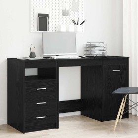 Escritorio Roble negro 140 x 50 x 76 cm Madera contrachapada