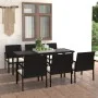 Garten-Essgruppe 7-teilig aus schwarzem synthetischem Rattan von vidaXL, Gartensets - Ref: Foro24-3065709, Preis: 429,48 €, R...