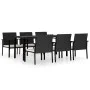Garten-Essgruppe 7-teilig aus schwarzem synthetischem Rattan von vidaXL, Gartensets - Ref: Foro24-3065709, Preis: 429,48 €, R...
