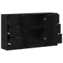 Vitrina 3 pcs Roble negro 121 x 30 x 70 cm Madera contrachapada
