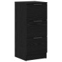 Vitrina 3 pcs Roble negro 121 x 30 x 70 cm Madera contrachapada